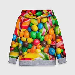 Толстовка-худи детская Сладкие конфетки, цвет: 3D-меланж