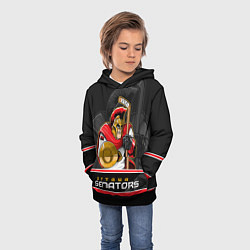 Толстовка-худи детская Ottawa Senators, цвет: 3D-черный — фото 2