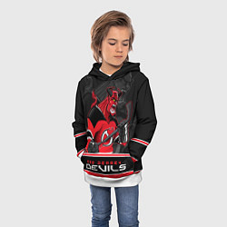 Толстовка-худи детская New Jersey Devils, цвет: 3D-белый — фото 2