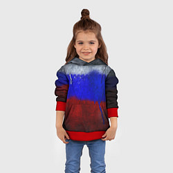 Толстовка-худи детская Русский триколор, цвет: 3D-красный — фото 2