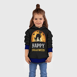 Толстовка-худи детская Чёрный кот, цвет: 3D-синий — фото 2