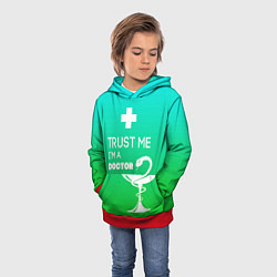 Толстовка-худи детская Trust me, i'm a doctor, цвет: 3D-красный — фото 2