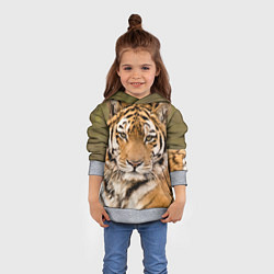Толстовка-худи детская Милый тигр, цвет: 3D-меланж — фото 2