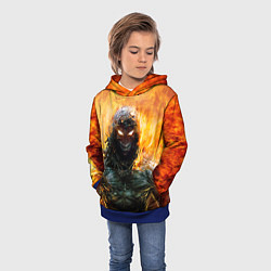Толстовка-худи детская Disturbed: Monster Flame, цвет: 3D-синий — фото 2