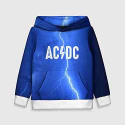 Толстовка-худи детская AC/DC: Lightning, цвет: 3D-белый