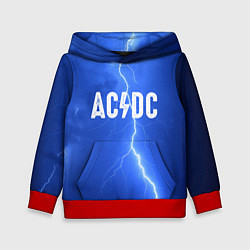 Толстовка-худи детская AC/DC: Lightning, цвет: 3D-красный