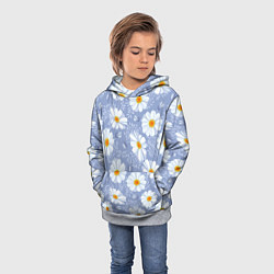 Толстовка-худи детская Нежные ромашки, цвет: 3D-меланж — фото 2