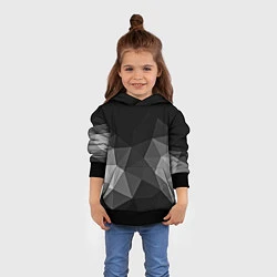 Толстовка-худи детская Abstract gray, цвет: 3D-черный — фото 2