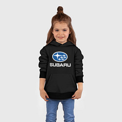 Толстовка-худи детская Subaru - emblem, цвет: 3D-черный — фото 2