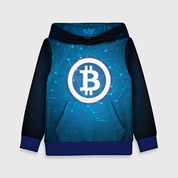 Толстовка-худи детская Bitcoin Blue, цвет: 3D-синий