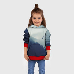 Толстовка-худи детская Орел над Лесом, цвет: 3D-красный — фото 2