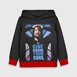 Толстовка-худи детская Give Grohl Your Soul, цвет: 3D-красный