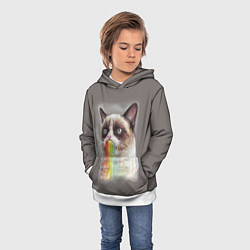 Толстовка-худи детская Grumpy Cat, цвет: 3D-белый — фото 2
