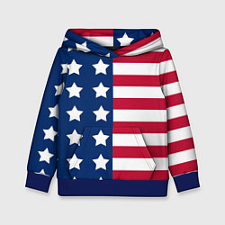 Толстовка-худи детская USA Flag, цвет: 3D-синий