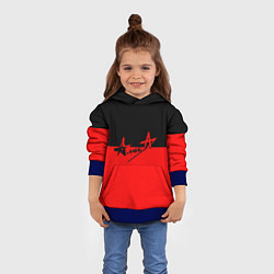 Толстовка-худи детская АлисА: Черный & Красный, цвет: 3D-синий — фото 2