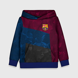 Толстовка-худи детская FC Barcelona: Dark polygons, цвет: 3D-синий