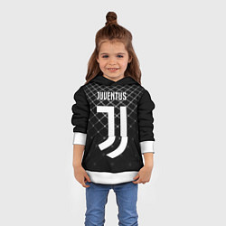 Толстовка-худи детская FC Juventus: Black Lines, цвет: 3D-белый — фото 2