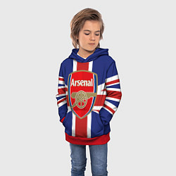 Толстовка-худи детская FC Arsenal: England, цвет: 3D-красный — фото 2