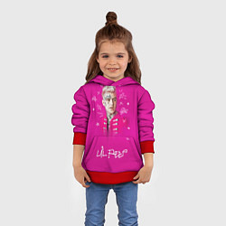 Толстовка-худи детская Lil Peep: Pink Light, цвет: 3D-красный — фото 2
