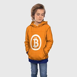 Толстовка-худи детская Bitcoin, цвет: 3D-синий — фото 2