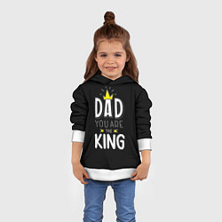 Толстовка-худи детская Dad you are the King, цвет: 3D-белый — фото 2