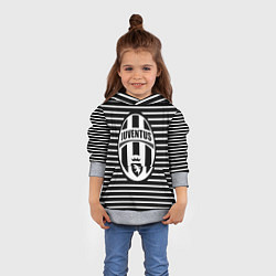 Толстовка-худи детская FC Juventus: Black Lines, цвет: 3D-меланж — фото 2