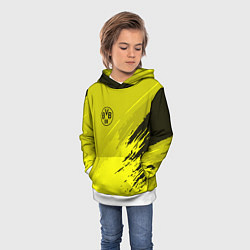 Толстовка-худи детская FC Borussia: Yellow Original, цвет: 3D-белый — фото 2