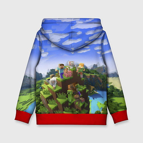 Детская толстовка Майнкрафт: Кирилл / 3D-Красный – фото 2