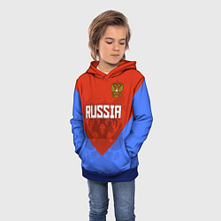 Толстовка-худи детская Russia Red & Blue, цвет: 3D-синий — фото 2