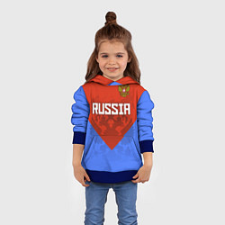 Толстовка-худи детская Russia Red & Blue, цвет: 3D-синий — фото 2