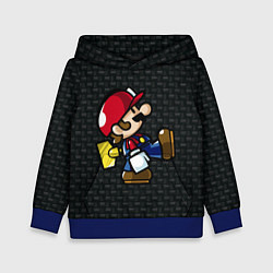 Толстовка-худи детская Super Mario: Black Brick, цвет: 3D-синий
