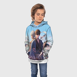 Толстовка-худи детская Gintama, цвет: 3D-белый — фото 2