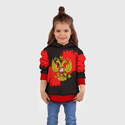 Толстовка-худи детская Russia: Red Collection, цвет: 3D-красный — фото 2