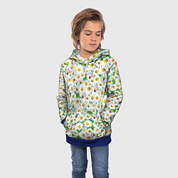 Толстовка-худи детская Полевые ромашки, цвет: 3D-синий — фото 2