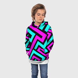 Толстовка-худи детская Maze: Violet & Turquoise, цвет: 3D-белый — фото 2