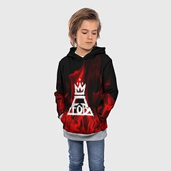 Толстовка-худи детская Fall Out Boy: Red Flame, цвет: 3D-меланж — фото 2