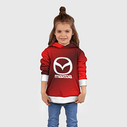 Толстовка-худи детская Mazda: Red Carbon, цвет: 3D-белый — фото 2