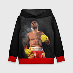 Толстовка-худи детская Vasyl Lomachenko, цвет: 3D-красный