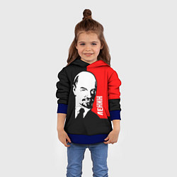 Толстовка-худи детская Хитрый Ленин, цвет: 3D-синий — фото 2