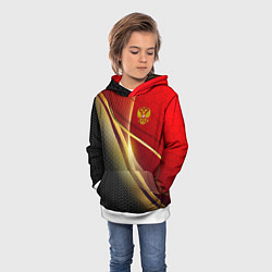 Толстовка-худи детская RUSSIA SPORT: Gold Collection, цвет: 3D-белый — фото 2