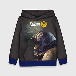 Толстовка-худи детская Fallout 76, цвет: 3D-синий
