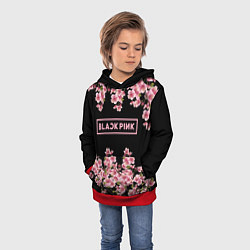 Толстовка-худи детская Black Pink: Delicate Sakura, цвет: 3D-красный — фото 2