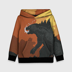 Толстовка-худи детская Godzilla: Monster Smoke, цвет: 3D-черный