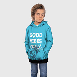 Толстовка-худи детская Good vibes only, цвет: 3D-черный — фото 2