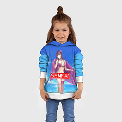 Толстовка-худи детская Senpai: Summer Girl, цвет: 3D-белый — фото 2