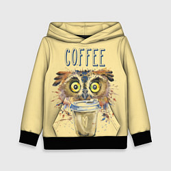 Толстовка-худи детская Owls like coffee, цвет: 3D-черный