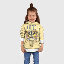 Толстовка-худи детская Owls like coffee, цвет: 3D-белый — фото 2
