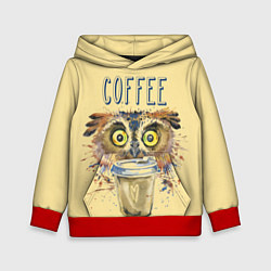 Толстовка-худи детская Owls like coffee, цвет: 3D-красный