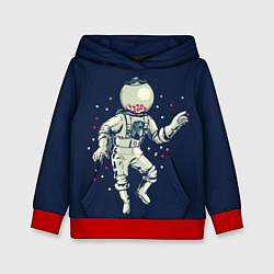 Толстовка-худи детская Космонавт и конфеты, цвет: 3D-красный