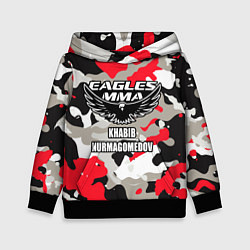 Толстовка-худи детская Khabib Nurmagomedov: Red Camo, цвет: 3D-черный